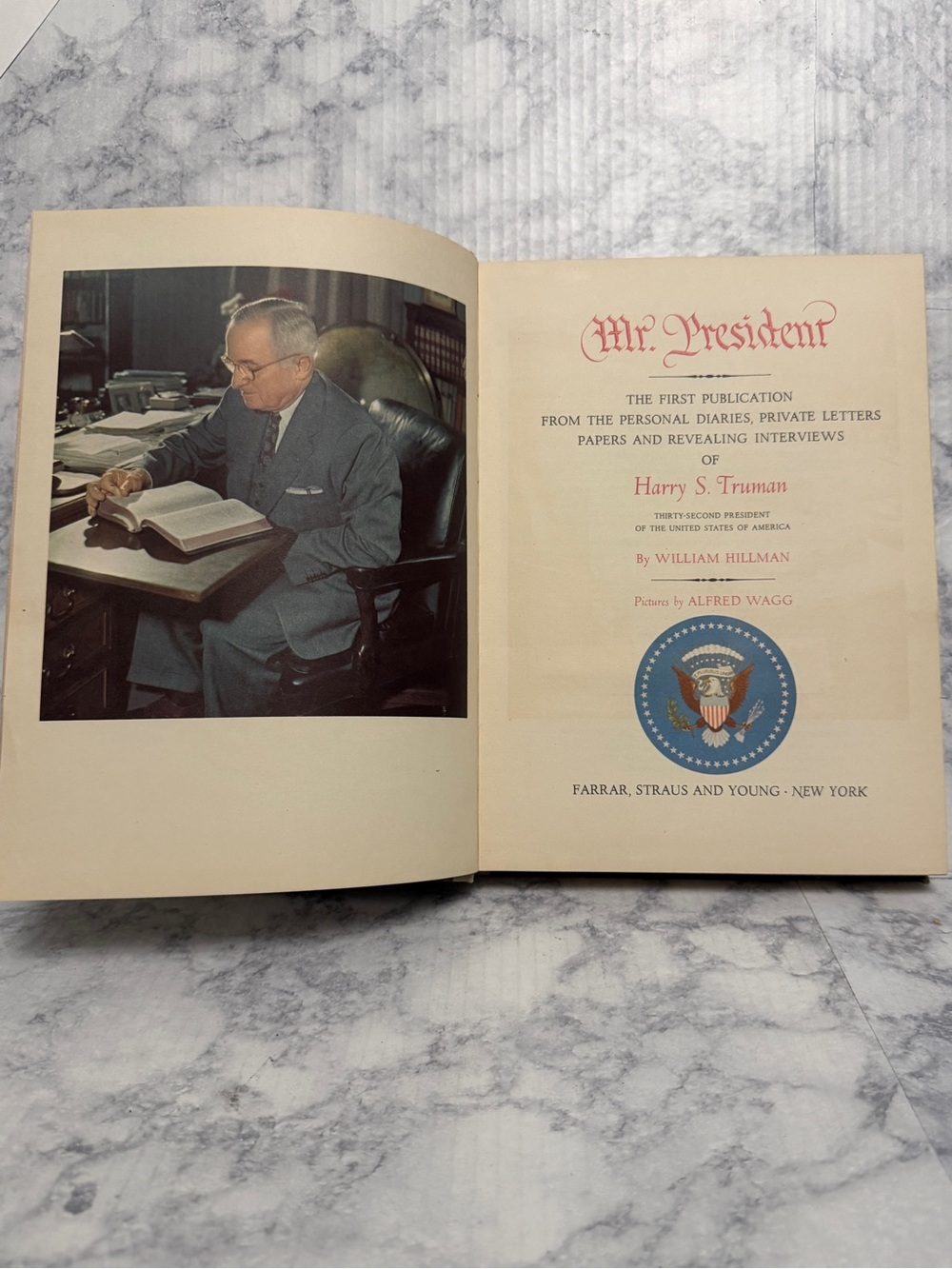 Harry S Truman Diaries 1952 Mr. President  Hardcover Book William Hillman First